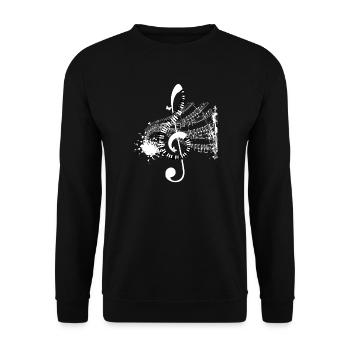 Roll of notes and score splash - Unisex Sweatshirt - black - Front - Alina (178cm) & Michal (187cm)