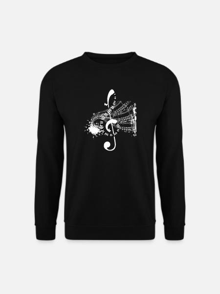 Notenwirbel und Partitur-Splash - Unisex Pullover - Schwarz
