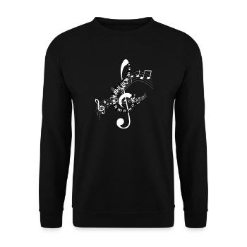 Musical Spiral Music Sheet - Unisex Sweatshirt - black - Front - Alina (178cm) & Michal (187cm)