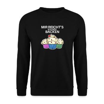 Mir reichts ich geh Backen Lustig Bäcker Geschenk - Unisex Pullover - Schwarz - Vorne - Alina (178cm) & Michal (187cm)