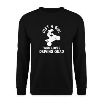 Quad Quad fahren Quad Biker - Unisex Pullover - Schwarz - Vorne - Alina (178cm) & Michal (187cm)
