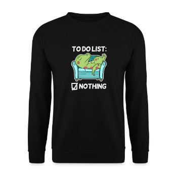 To do list Nothing Dinosaur - Unisex Sweatshirt - black - Front - Alina (178cm) & Michal (187cm)