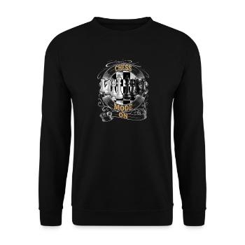 Schach - Unisex Pullover - Schwarz - Vorne - Alina (178cm) & Michal (187cm)