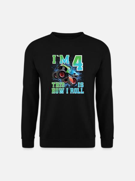 4 Jahre Monstertruck - Unisex Pullover - Schwarz
