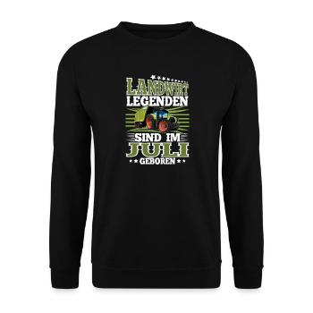 Geburtstag Landwirt Juli - Unisex Pullover - Schwarz - Vorne - Alina (178cm) & Michal (187cm)
