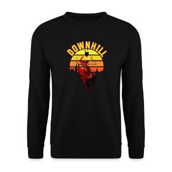 VTT Downhill Sunset Cycling - Vintage - Sweat-shirt Unisexe - noir - Devant - Alina (178cm) & Michal (187cm)