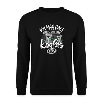 Koala - Unisex Sweatshirt - black - Front - Alina (178cm) & Michal (187cm)