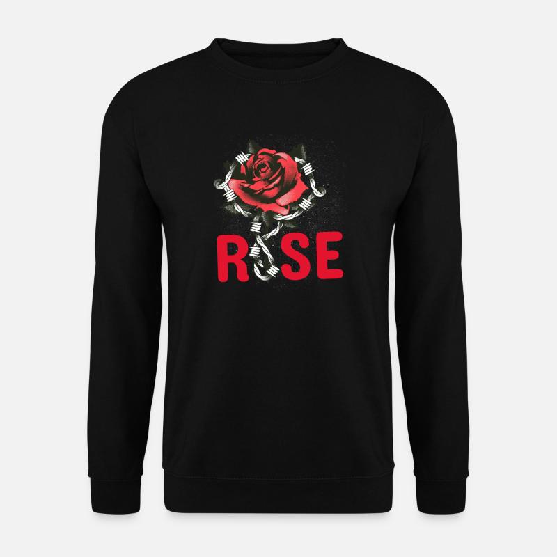 Rote Rose mit Kettengliedern - Unisex Pullover - Schwarz