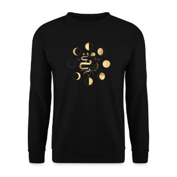 Silhouette dorée de la lune - Sweat-shirt Unisexe - noir - Devant - Alina (178cm) & Michal (187cm)