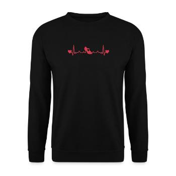 Lateintanzen Tanzschuh Damen Latein Heartbeat Rot - Unisex Pullover - Schwarz - Vorne - Alina (178cm) & Michal (187cm)