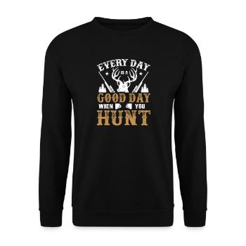 hunter - Unisex Sweatshirt - black - Front - Alina (178cm) & Michal (187cm)
