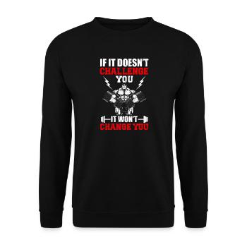 Gym Muscle Building Fitness - Unisex Sweatshirt - black - Front - Alina (178cm) & Michal (187cm)