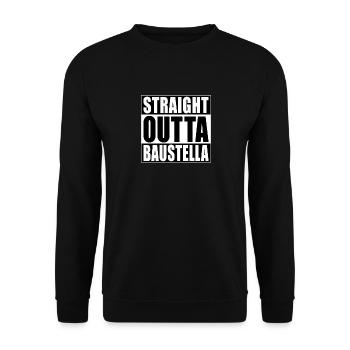 Straight Outta Baustella - Unisex Sweatshirt - black - Front - Alina (178cm) & Michal (187cm)