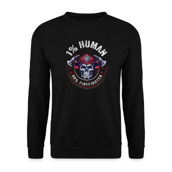 Pompier - Sweat-shirt Unisexe - noir - Devant - Alina (178cm) & Michal (187cm)