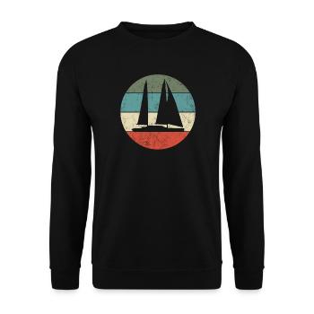 Sailboat - Unisex Sweatshirt - black - Front - Alina (178cm) & Michal (187cm)