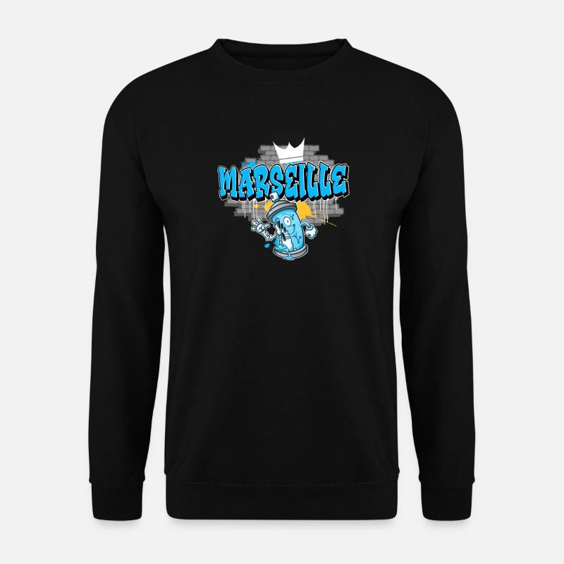 Marseille Graffiti - Unisex Pullover - Schwarz