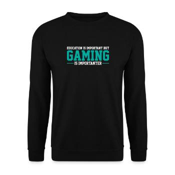 Gamen Gamer Vintage - Unisex Pullover - Schwarz - Vorne - Alina (178cm) & Michal (187cm)