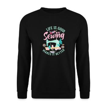 Nähen - Unisex Pullover - Schwarz - Vorne - Alina (178cm) & Michal (187cm)