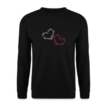 Heart Heart - Unisex Sweatshirt - black - Front - Alina (178cm) & Michal (187cm)