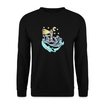 Phare côte mer mer - Sweat-shirt Unisexe - noir - Devant - Alina (178cm) & Michal (187cm)