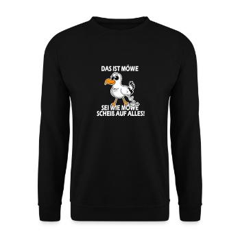 Norddeutsch Das ist Möwe lustiger Spruch - Unisex Pullover - Schwarz - Vorne - Alina (178cm) & Michal (187cm)