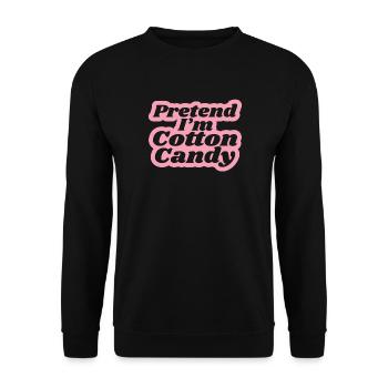 Cotton Candy Candy - Funny Saying - Unisex Sweatshirt - black - Front - Alina (178cm) & Michal (187cm)