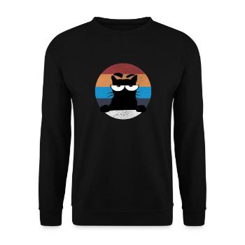 Grumpy Katze - Unisex Sweatshirt - black - Front - Alina (178cm) & Michal (187cm)