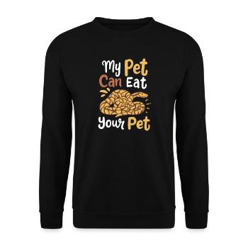Python Schlangen Schlangenbesitzer - Unisex Pullover - Schwarz - Vorne - Alina (178cm) & Michal (187cm)