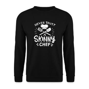 Chef Skinny Chef Cooking - Unisex Sweatshirt - black - Front - Alina (178cm) & Michal (187cm)