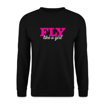 Pilotin Girl Luftfahrt Fliegen - Unisex Pullover - Schwarz - Vorne - Alina (178cm) & Michal (187cm)