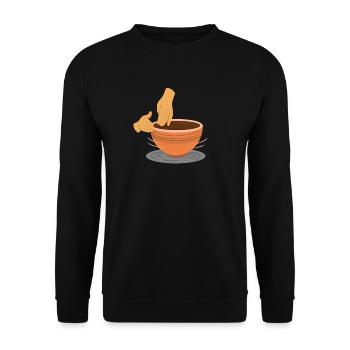 Keramik Töpfern - Unisex Pullover - Schwarz - Vorne - Alina (178cm) & Michal (187cm)