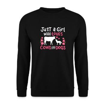 Chien de vache vaches et chiens - Sweat-shirt Unisexe - noir - Devant - Alina (178cm) & Michal (187cm)