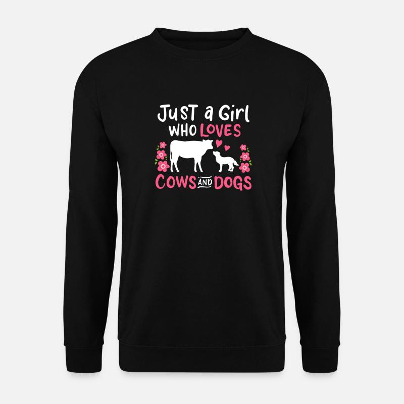 Kuh Hund Kühe und Hunde - Unisex Pullover - Schwarz