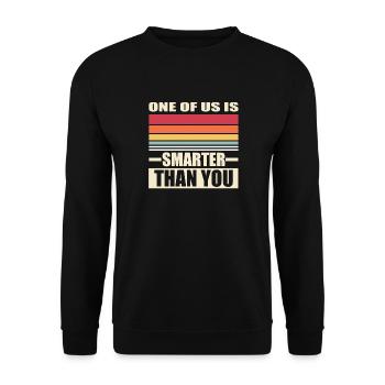 One of us is smarter than you Barres Vintage - Sweat-shirt Unisexe - noir - Devant - Alina (178cm) & Michal (187cm)