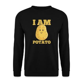 Kartoffel Kawaii - Unisex Pullover - Schwarz - Vorne - Alina (178cm) & Michal (187cm)
