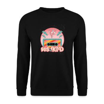 Mixtape Cassette 90s Kid Stars Flashes - Unisex Sweatshirt - black - Front - Alina (178cm) & Michal (187cm)