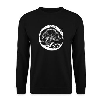 Silhouette Yin-Yang de l’Arbre Cercle - Sweat-shirt Unisexe - noir - Devant - Alina (178cm) & Michal (187cm)