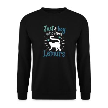 Lémurien Amoureux des lémuriens - Sweat-shirt Unisexe - noir - Devant - Alina (178cm) & Michal (187cm)