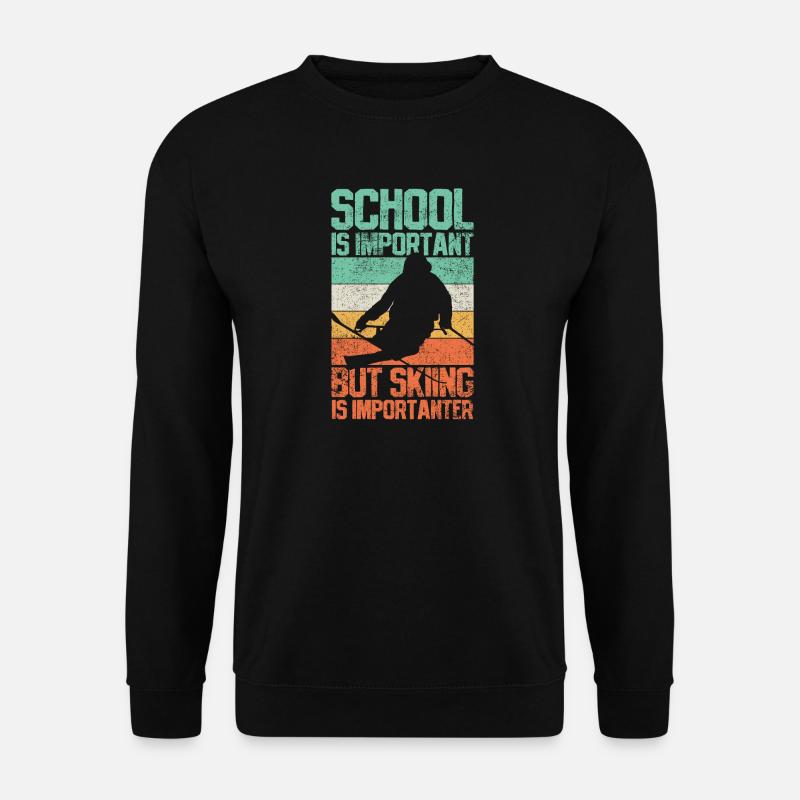 Skifahren Skifahrer Vintage - Unisex Pullover - Schwarz