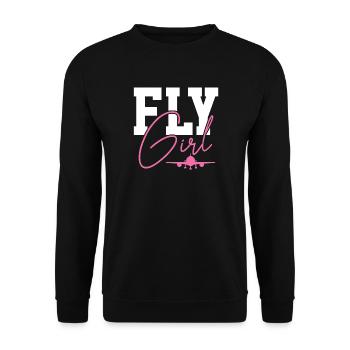 Airplane - Unisex Sweatshirt - black - Front - Alina (178cm) & Michal (187cm)