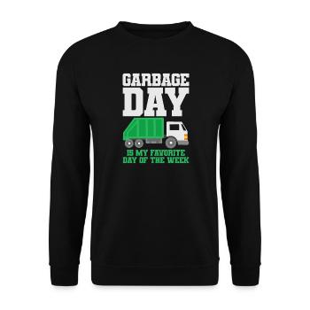 Garbage Truck Garbage Day Garbage Collection - Unisex Sweatshirt - black - Front - Alina (178cm) & Michal (187cm)