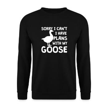 Oie Oie Sauvagine Amoureux de l’oie - Sweat-shirt Unisexe - noir - Devant - Alina (178cm) & Michal (187cm)