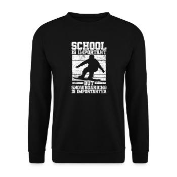 Snowboarding Snowboarder Snowboard - Unisex Sweatshirt - black - Front - Alina (178cm) & Michal (187cm)