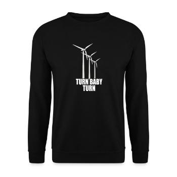 Wind wheel Turn Baby Turn Wind Power Electricity Renewable - Unisex Sweatshirt - black - Front - Alina (178cm) & Michal (187cm)