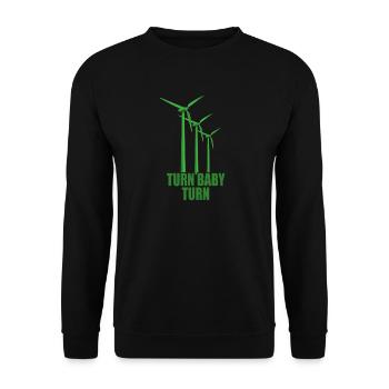 Wind wheel Turn Baby Turn Wind Power Electricity Renewable - Unisex Sweatshirt - black - Front - Alina (178cm) & Michal (187cm)