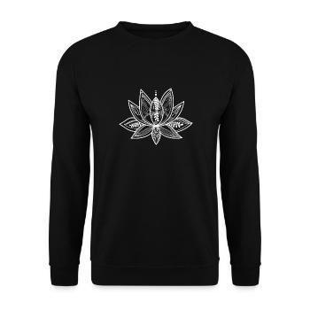 Lotus Meditation Yoga blanc - Sweat-shirt Unisexe - noir - Devant - Alina (178cm) & Michal (187cm)