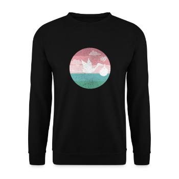 Bébé naissance Grossesse cigogne - Sweat-shirt Unisexe - noir - Devant - Alina (178cm) & Michal (187cm)
