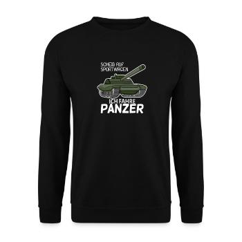 Panzer Militär Geschenk - Unisex Pullover - Schwarz - Vorne - Alina (178cm) & Michal (187cm)