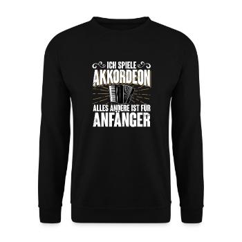 Akkordeon - Unisex Pullover - Schwarz - Vorne - Alina (178cm) & Michal (187cm)