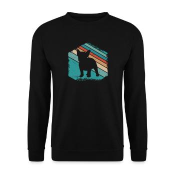 French Bulldog Cute Dog Design - Unisex Sweatshirt - black - Front - Alina (178cm) & Michal (187cm)
